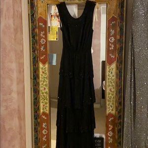 Black Gatsby styled beaded gown